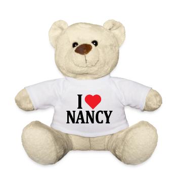 t-shirt name I love Nancy t-shirt gift idea - Teddy Bear - white - Front