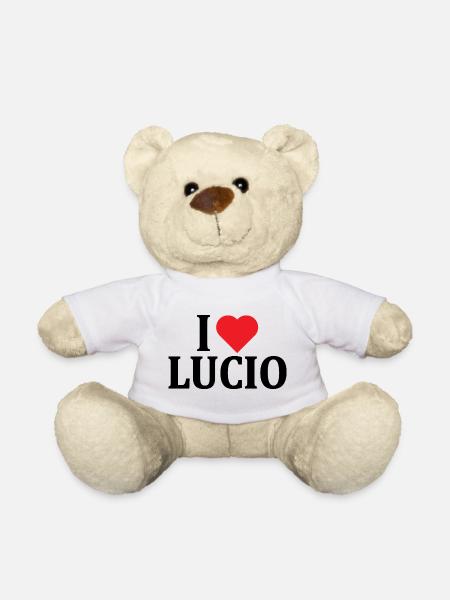T-Shirt I Love Lucio T-Shirt Geschenkidee - Teddy - Weiß