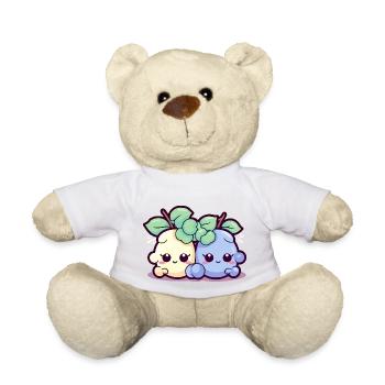Mak et bok les raisins kawaii - Nounours - blanc - Devant