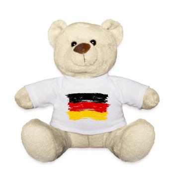 Rot Gelb Pinselstrich Flagge - Teddy - Weiß - Vorne