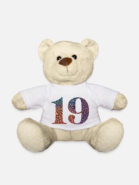 19e anniversaire léopard - Nounours - blanc