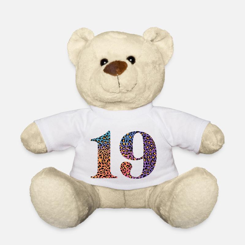 19e anniversaire léopard - Nounours - blanc