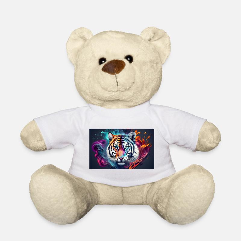 tigre coloré - Nounours - blanc