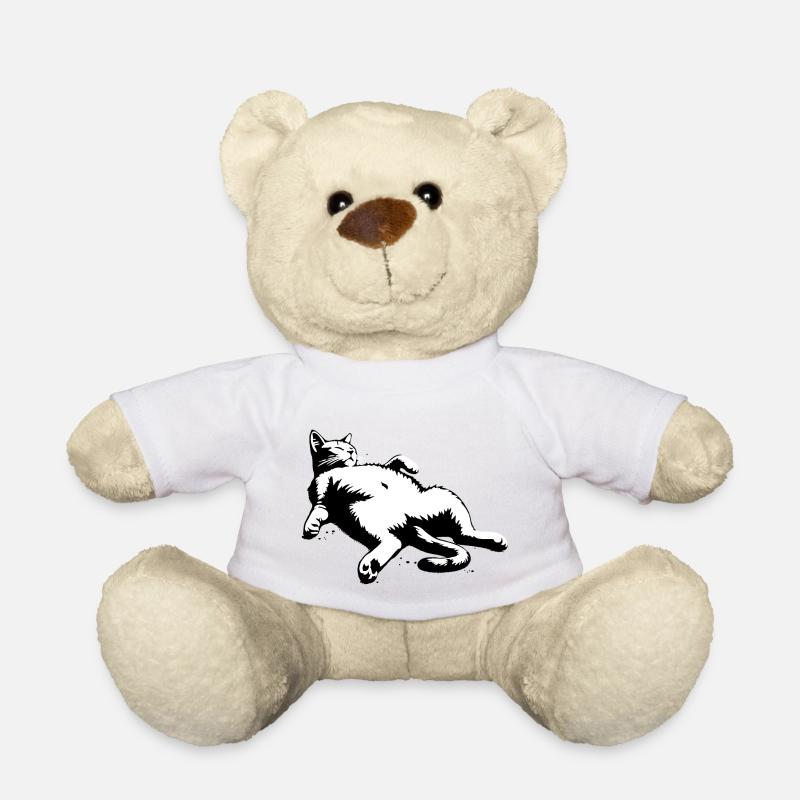 Fat Lazy Cat | Cute Cat - Teddy Bear - white