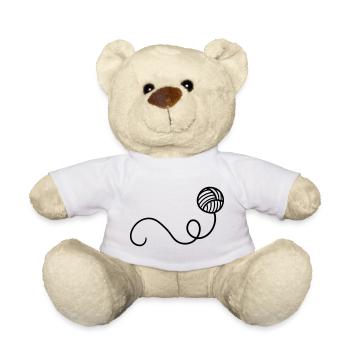 Cartoon Wool Ball - Teddy Bear - white - Front