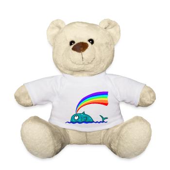 Baleine arc-en-ciel - Nounours - blanc - Devant