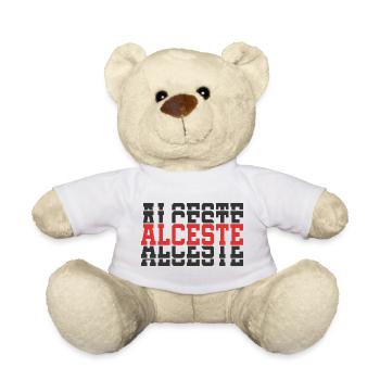 Alceste t-shirt gift idea stacked text - Teddy Bear - white - Front