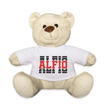 Alfio t-shirt gift idea stacked text - Teddy Bear - white - Front