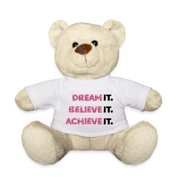 Floral Dreams: Believe & Achieve - Teddy Bear - white - Front