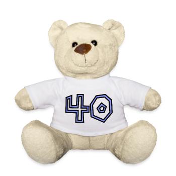 40. 40 YEARS. 40th ANNIVERSARY. 40TH ANNIVERSARY. - Teddy Bear - white - Front