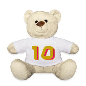 10. 10 YEARS. 10th ANNIVERSARY. 10 YEAR ANNIVERSARY. - Teddy Bear - white - Front