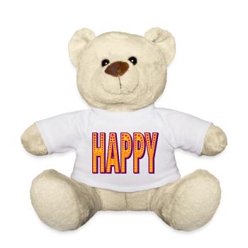 Style de cirque heureux - Nounours - blanc - Devant