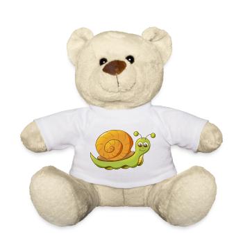 niedlich lächelnde Comic Schnecke - Teddy - Weiß - Vorne