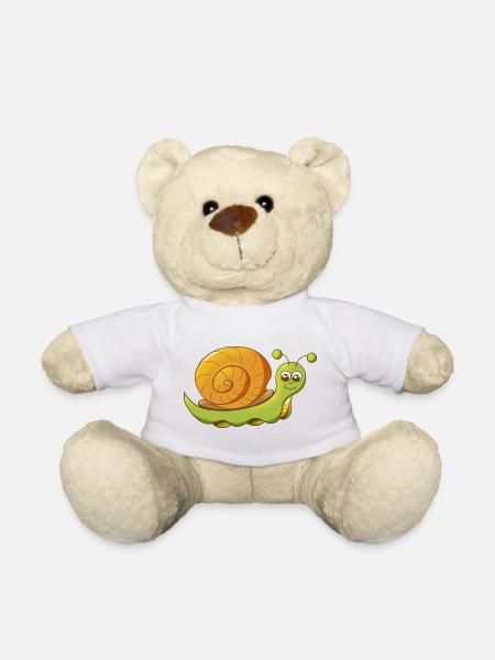 niedlich lächelnde Comic Schnecke - Teddy - Weiß