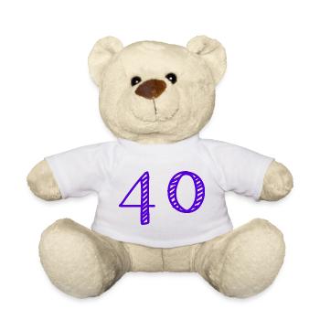 40. 40 YEARS. 40th ANNIVERSARY. 40 YEARS ANNIVERSARY. - Teddy Bear - white - Front