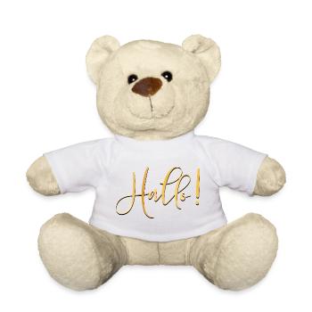 BEGRÜßUNG GRUß HALLO - Teddy - Weiß - Vorne