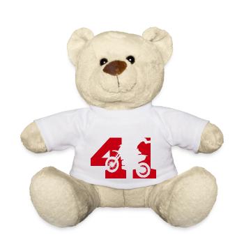 Moto 41 motard - Nounours - blanc - Devant