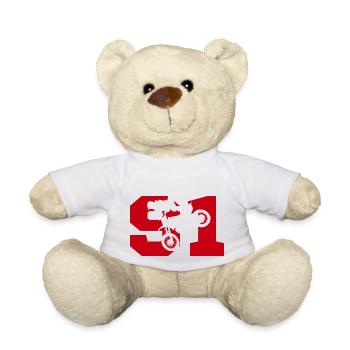 Moto 91 biker - Teddy Bear - white - Front