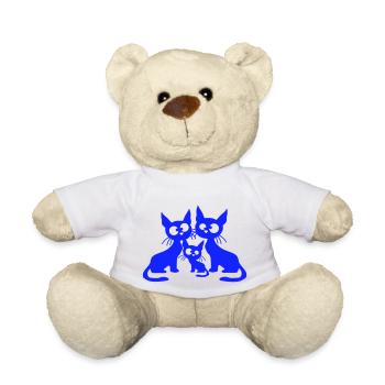 Chat fou Maman Papa Chaton Enfant Chaton Fun - Nounours - blanc - Devant
