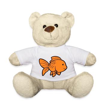 Poisson Poisson Rouge - Nounours - blanc - Devant