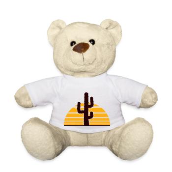 Cactus Sun Prickly Night Desert Sunset - Teddy Bear - white - Front