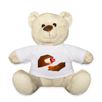 Cœur offert: partage et soin - Nounours - blanc - Devant