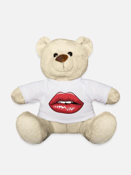 Crimson Kiss Pop Art - Teddy - Weiß