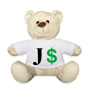 Lettre j dollar - Nounours - blanc - Devant