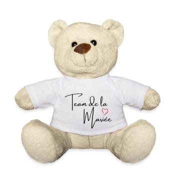 Team de la mariée cœur rouge - Nounours - blanc - Devant