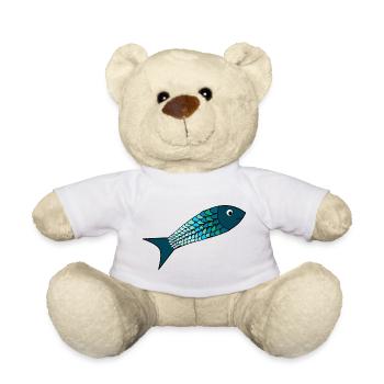 FISH. APRIL FOOL. HOLIDAY. SUMMER. HUMOR - Teddy Bear - white - Front