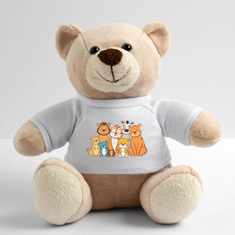 Verspielte Tierfamilie Comic Design Teddy