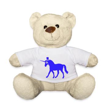 Licorne Sir Gentleman Mr. Rich Monocle Chapeau haut de forme - Nounours - blanc - Devant