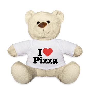 I Love Pizza Food Lover Saying - Teddy Bear - white - Front