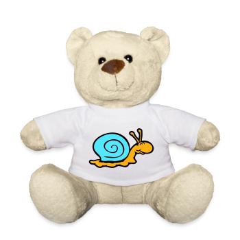 Schneckenhaus Schnecke Nacktschnecke lächelt süß - Teddy - Weiß - Vorne