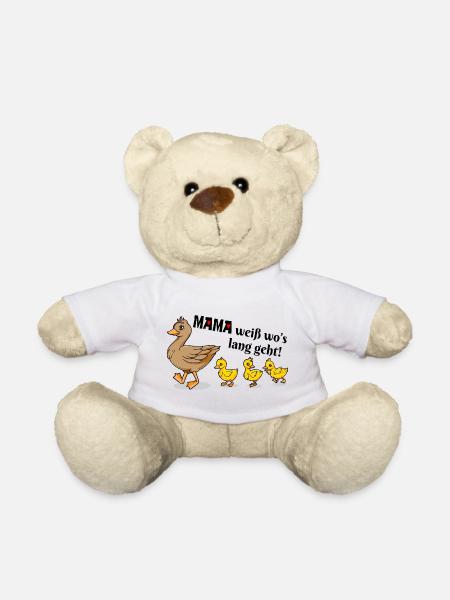 Lustige Gans Ente Familien Motto Illustration - Teddy - Weiß