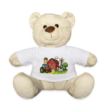 Paysage de ferme rurale - Nounours - blanc - Devant