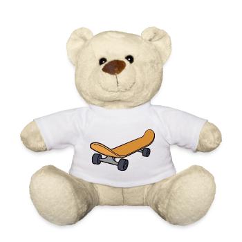 Vintage Skateboard Retro Illustration - Teddy - Weiß - Vorne