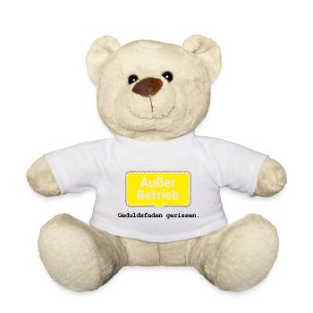 Out of order – patience broken - Teddy Bear - white - Front