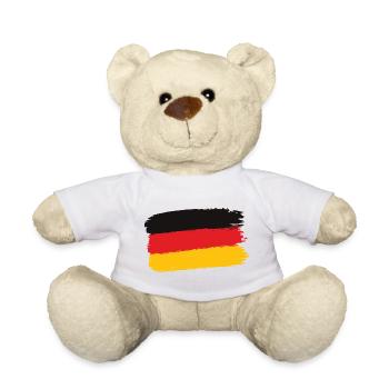 Deutschland Flagge Pinselstrich - Teddy - Weiß - Vorne