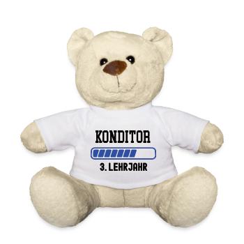 Ausbildung Konditor 3. Lehrjahr Konditorausbildung - Teddy - Weiß - Vorne