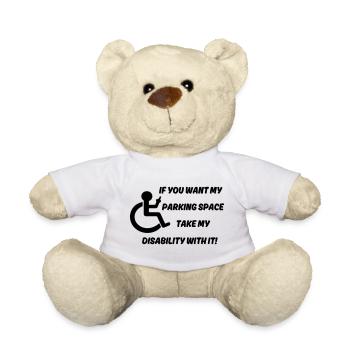 Möchten Sie meinen Rollstuhlparkplatz? # - Teddy - Weiß - Vorne