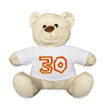 30. 30 ANS. 30e ANNIVERSAIRE. ANNIVERSAIRE 30 ANS. - Nounours - blanc - Devant