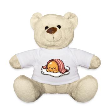 Sleeping Egg with Bacon Cartoon - Teddy Bear - white - Front