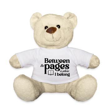 Between the pages is where I belong - Teddy Bear - white - Front