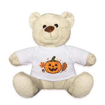 Funny Pumpkin Halloween Cartoon Design - Teddy Bear - white - Front