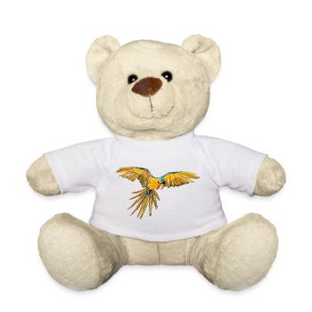 Yellow-blue parrot flight - Teddy Bear - white - Front