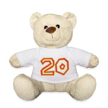 20. 20e ANNIVERSAIRE. ANNIVERSAIRE 20 ANS. 20 ANS. - Nounours - blanc - Devant