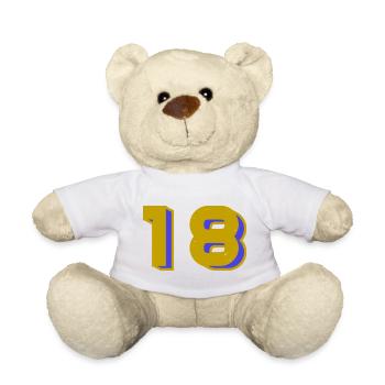 18. 18 JAHRE ALT. 18-JÄHRIGES JUBILÄUM. 18. GEBURTSTAG. - Teddy - Weiß - Vorne