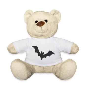 Silhouette einer nachtaktiven Fledermaus - Teddy - Weiß - Vorne
