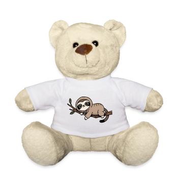 Niedliches Faultier auf Ast - Teddy - Weiß - Vorne